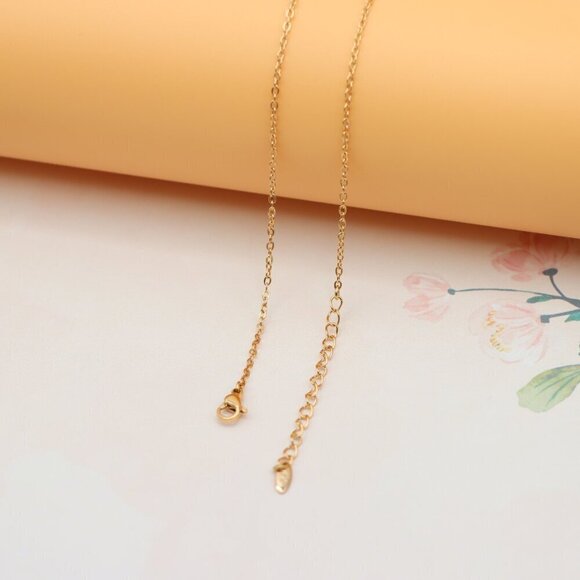 "Elegant Rose Gold Plated Necklace w/ CZ Pendant,  XPNL0159 - Picture 13 of 13